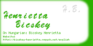 henrietta bicskey business card